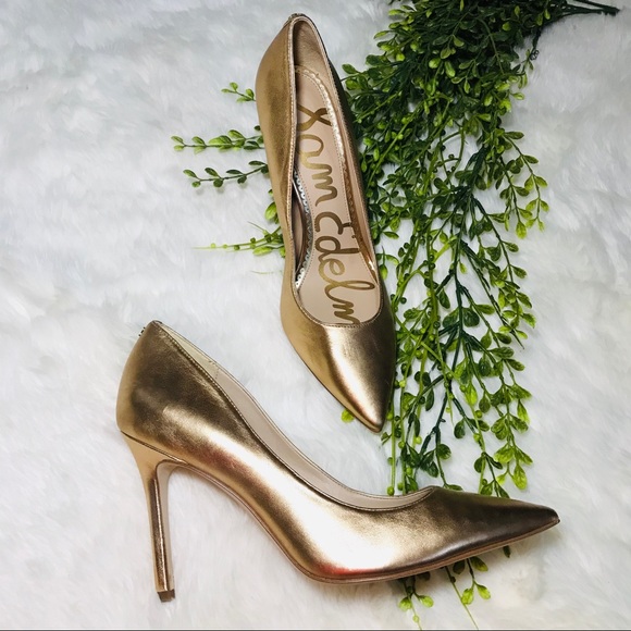 Sam Edelman Shoes - Sam Edelman metallic rose gold pointed toe pumps